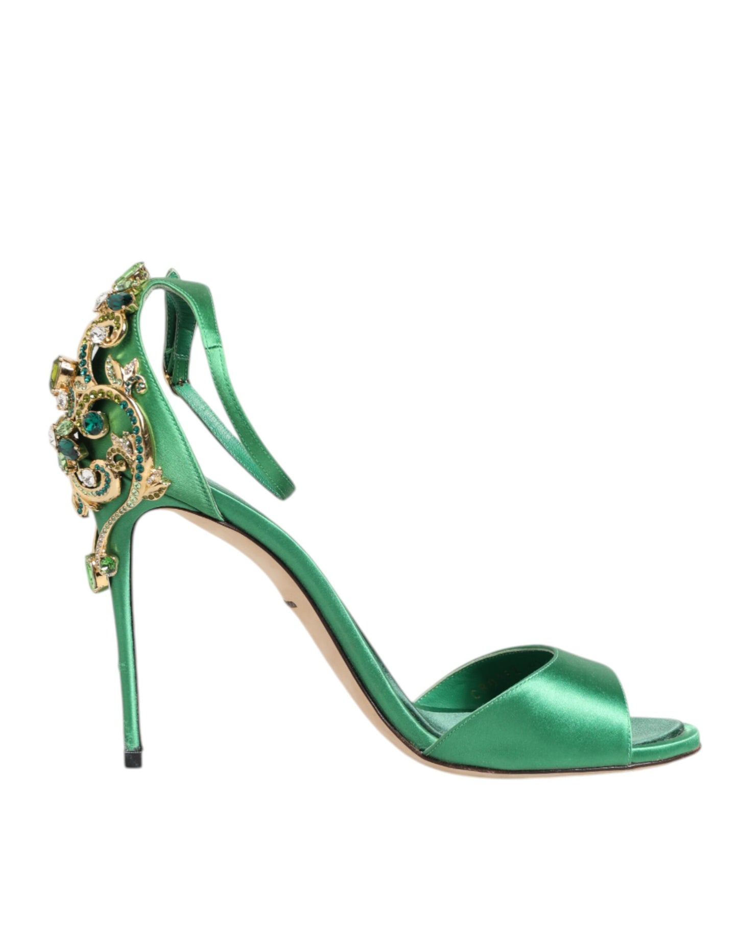 Dolce & Gabbana Groene Sandalen Met Versieringen Leer Groen