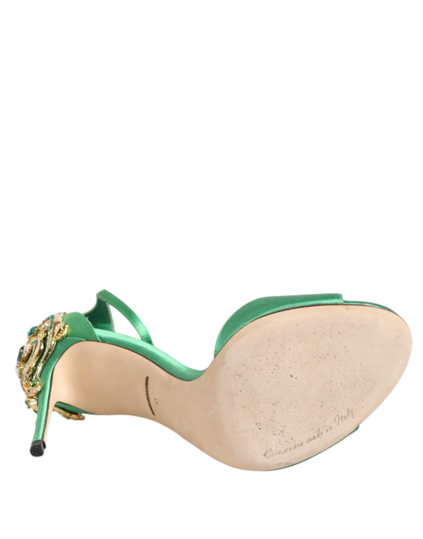 Dolce & Gabbana Groene Sandalen Met Versieringen Leer Groen
