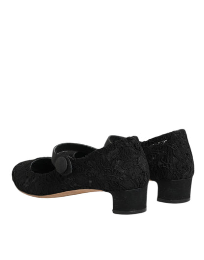 Dolce & Gabbana Vally Taormina Bloemenkant Pumps Zwart