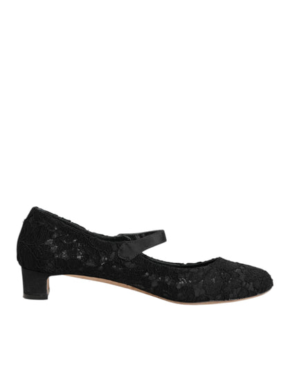 Dolce & Gabbana Vally Taormina Bloemenkant Pumps Zwart
