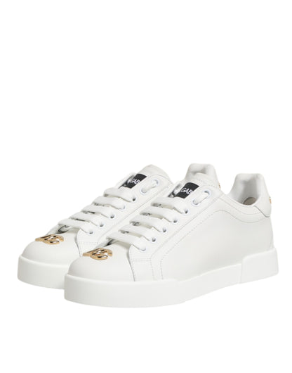 Dolce & Gabbana DG Leren Lage Sneakers - Wit Stijlvol