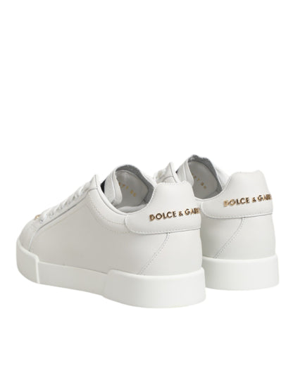 Dolce & Gabbana DG Leren Lage Sneakers - Wit Stijlvol