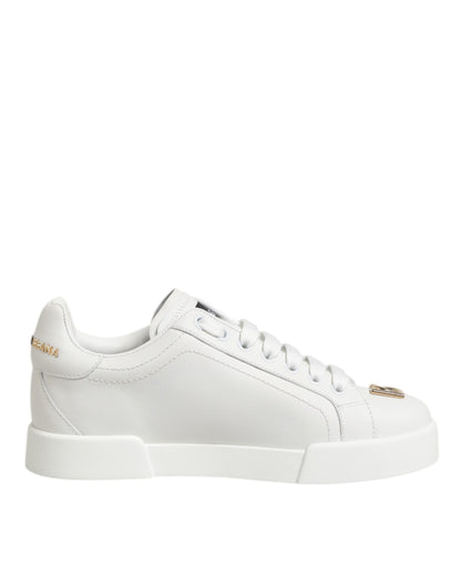 Dolce & Gabbana DG Leren Lage Sneakers - Wit Stijlvol