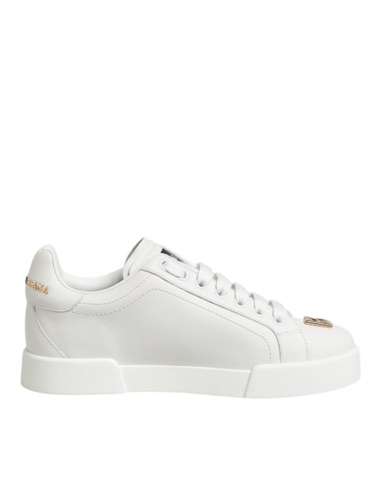 Dolce & Gabbana DG Leren Lage Sneakers - Wit Stijlvol