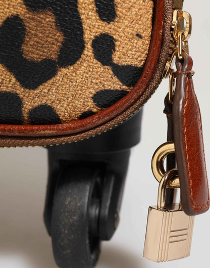 Dolce & Gabbana Leren Reistrolley Luipaardprint Koffer