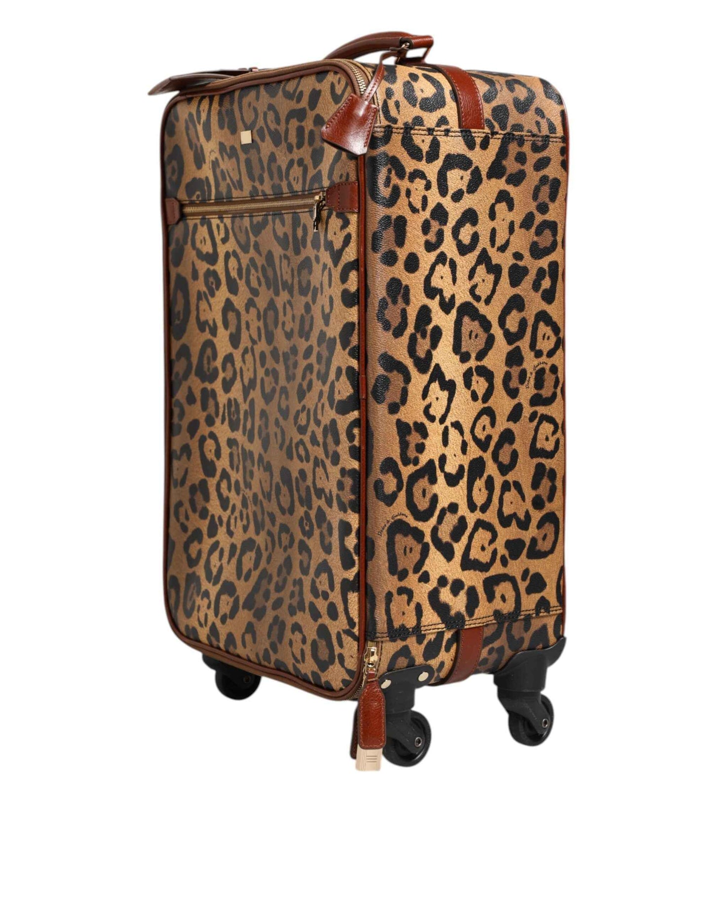 Dolce & Gabbana Leren Reistrolley Luipaardprint Koffer