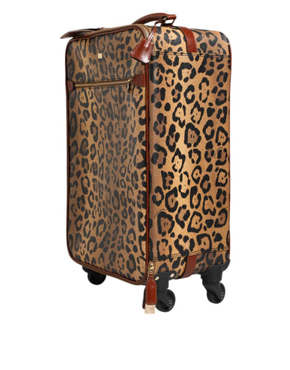 Dolce & Gabbana Leren Reistrolley Luipaardprint Koffer