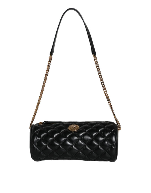 Versace Crossbody Bag Mini Quilted Lamsleder Zwart
