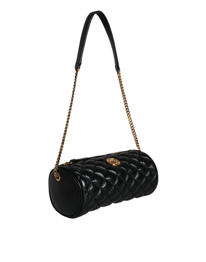 Versace Crossbody Bag Mini Quilted Lamsleder Zwart