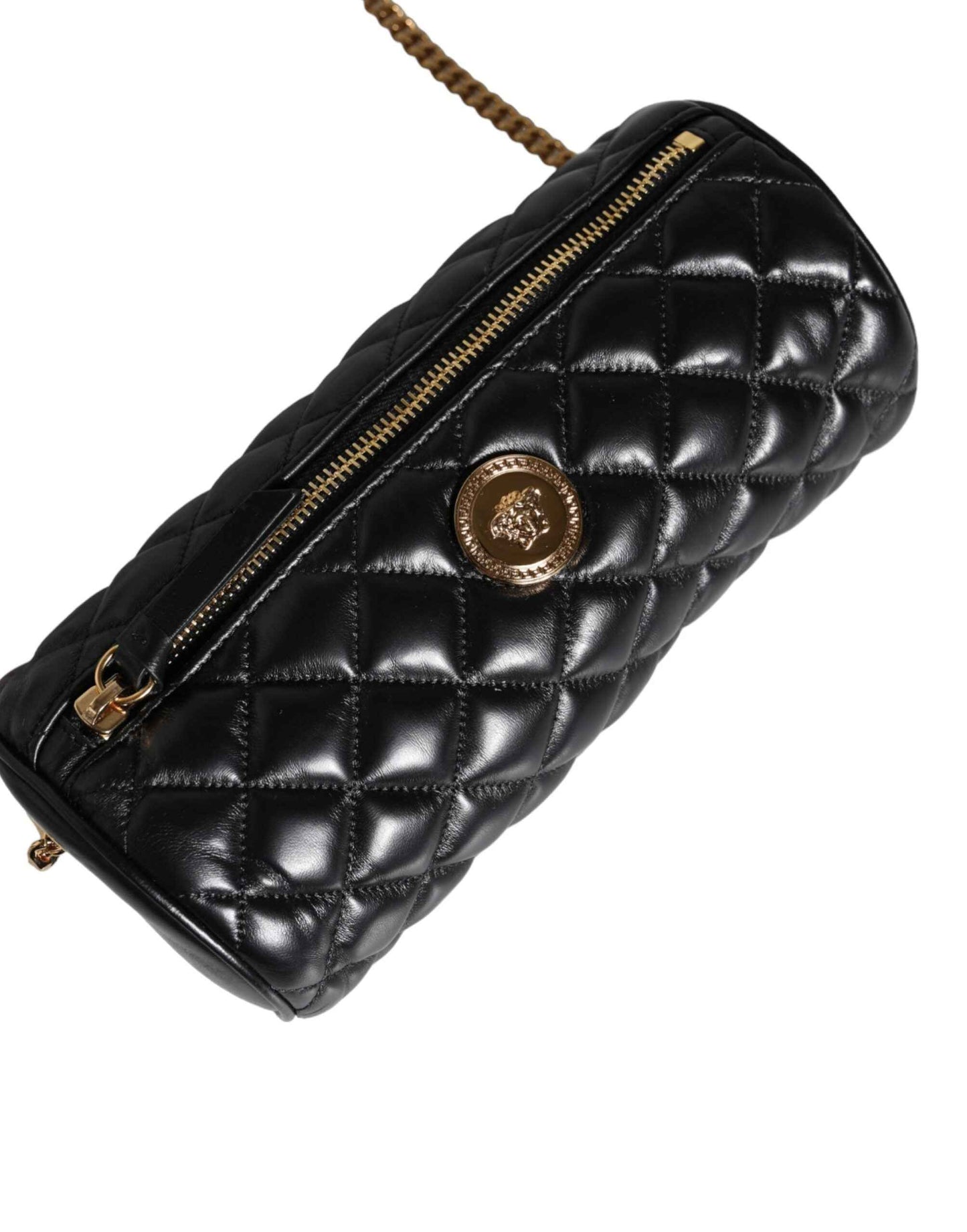 Versace Crossbody Bag Mini Quilted Lamsleder Zwart