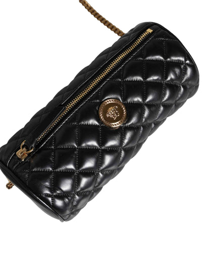 Versace Crossbody Bag Mini Quilted Lamsleder Zwart