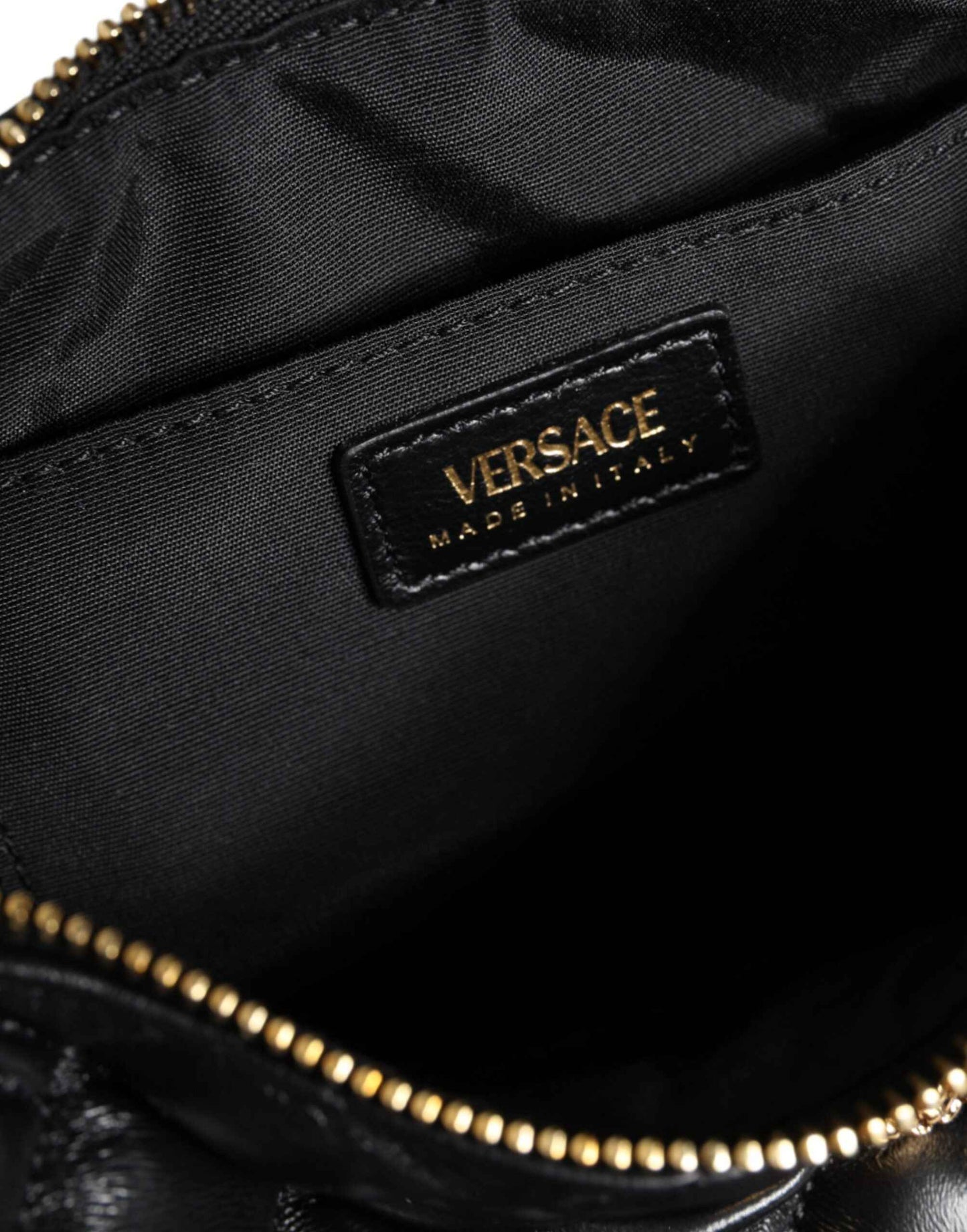 Versace Crossbody Bag Mini Quilted Lamsleder Zwart