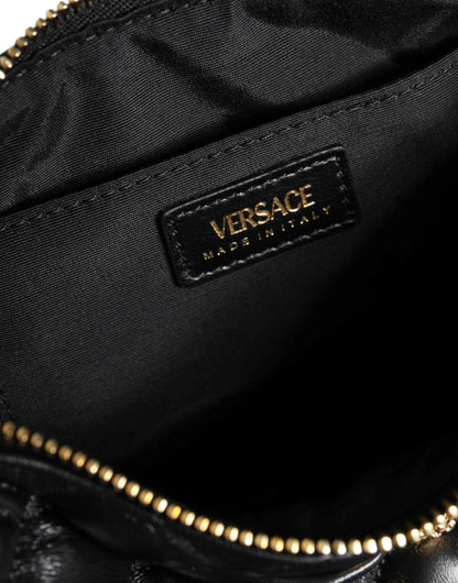 Versace Crossbody Bag Mini Quilted Lamsleder Zwart
