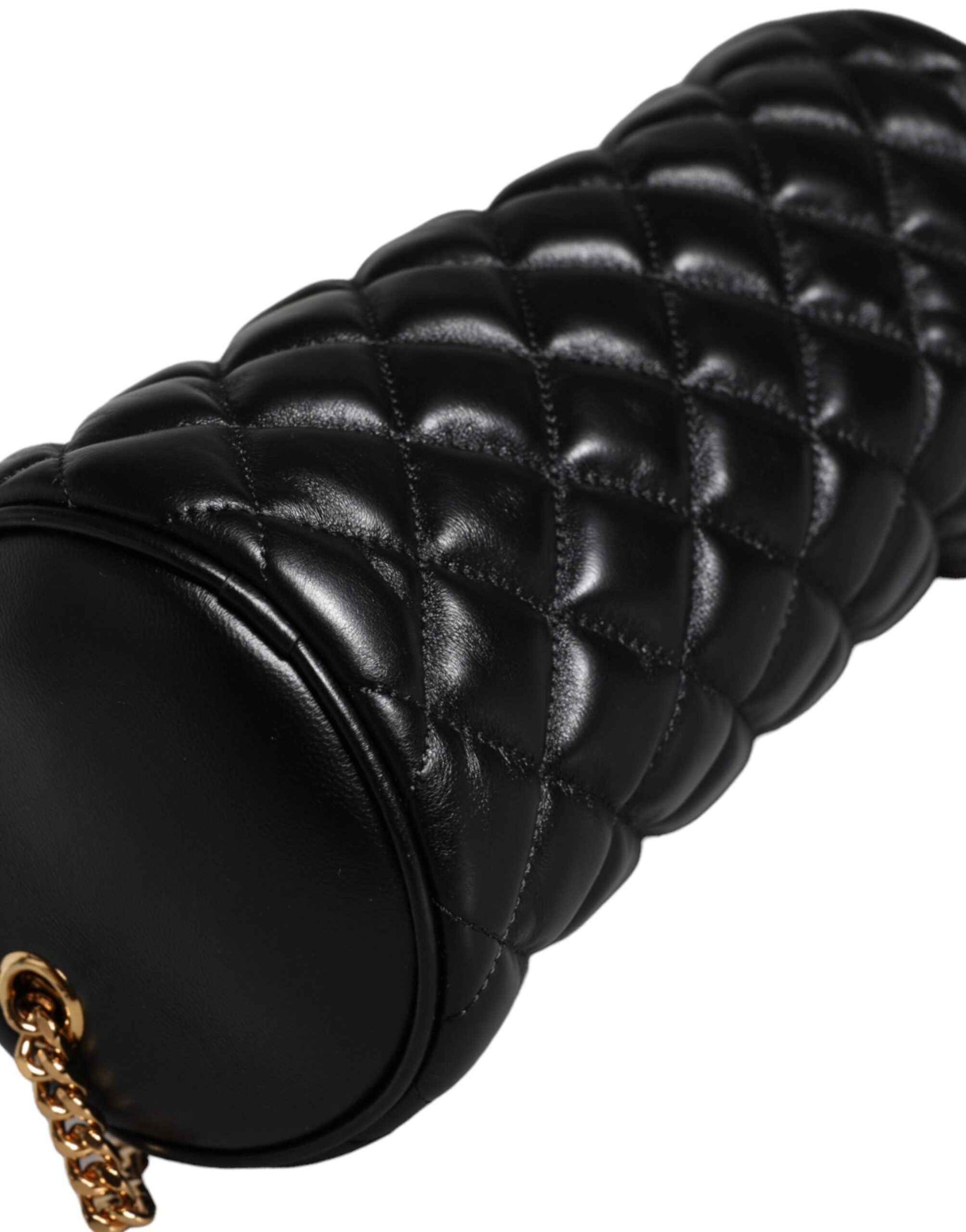 Versace Crossbody Bag Mini Quilted Lamsleder Zwart