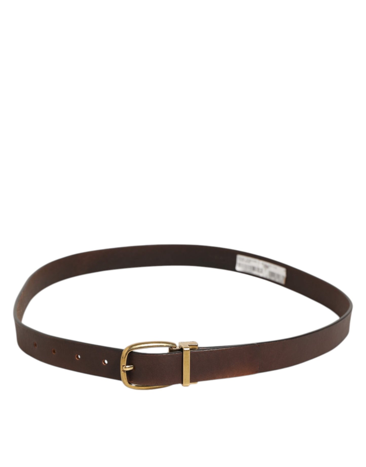 Dolce Gabbana Herenriem Bruine Riem Met Goud Logo Gesp