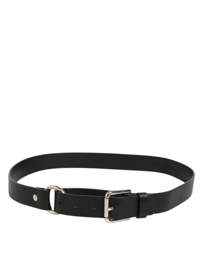 Dolce Gabbana Leren Riem Met Logo Gesp Zwart Luxe