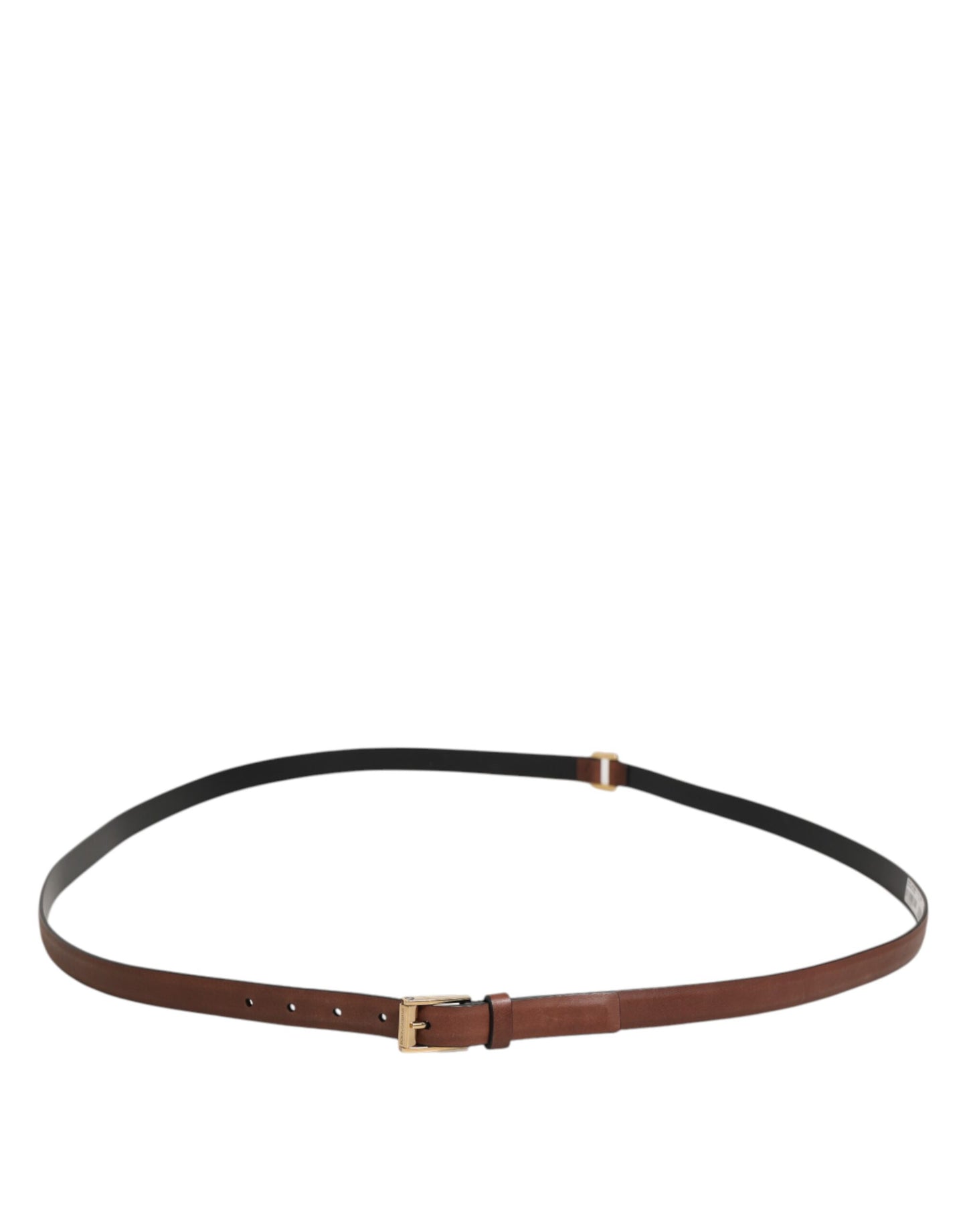 Dolce Gabbana Lederen Riem Met Gouden Logo Gesp Elegant