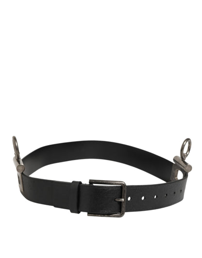 Dolce & Gabbana Dress Belt Leer Zwart Luxe Ambacht Premium