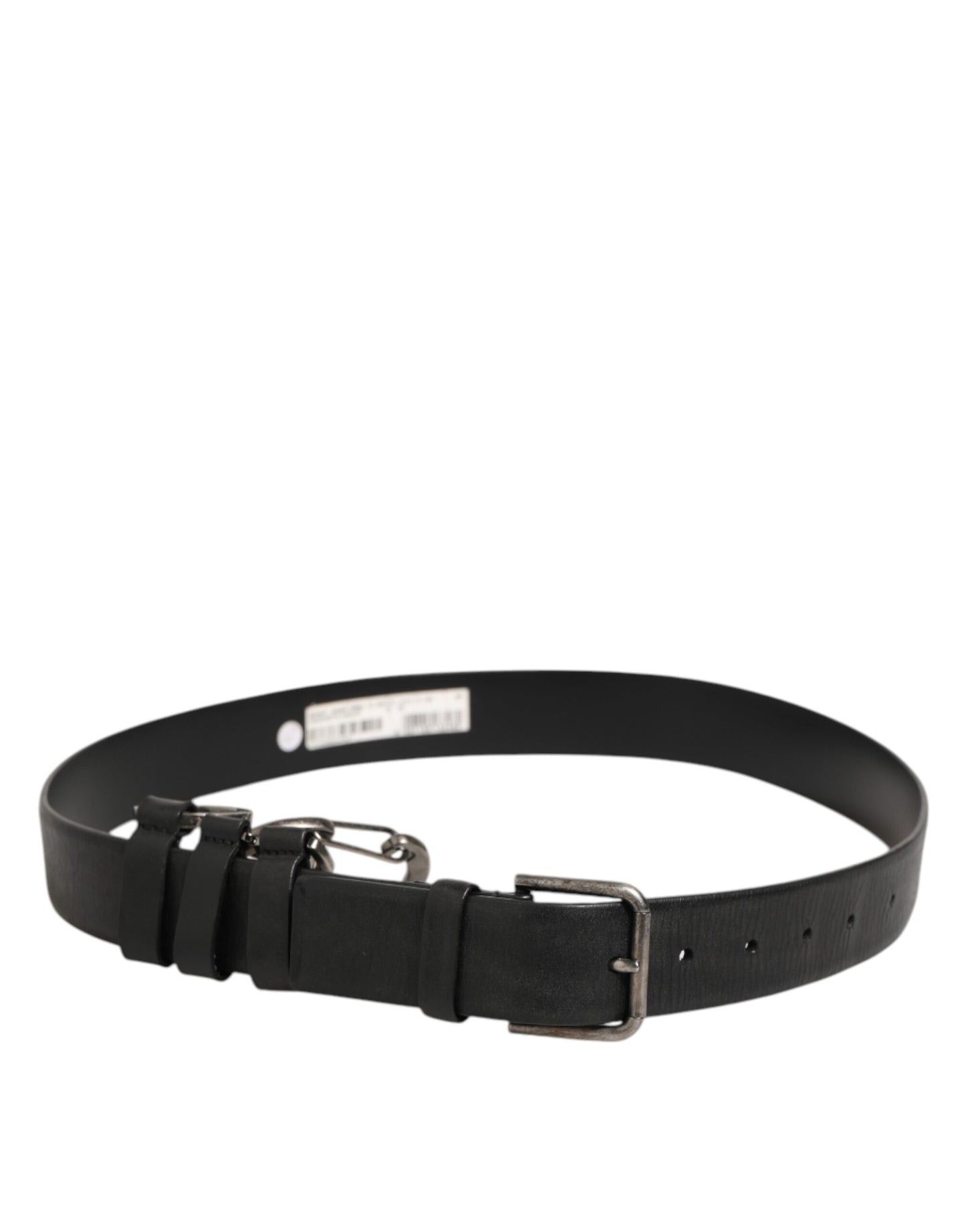 Dolce & Gabbana Leder Riem Met Sleutelring Clip – Zwart