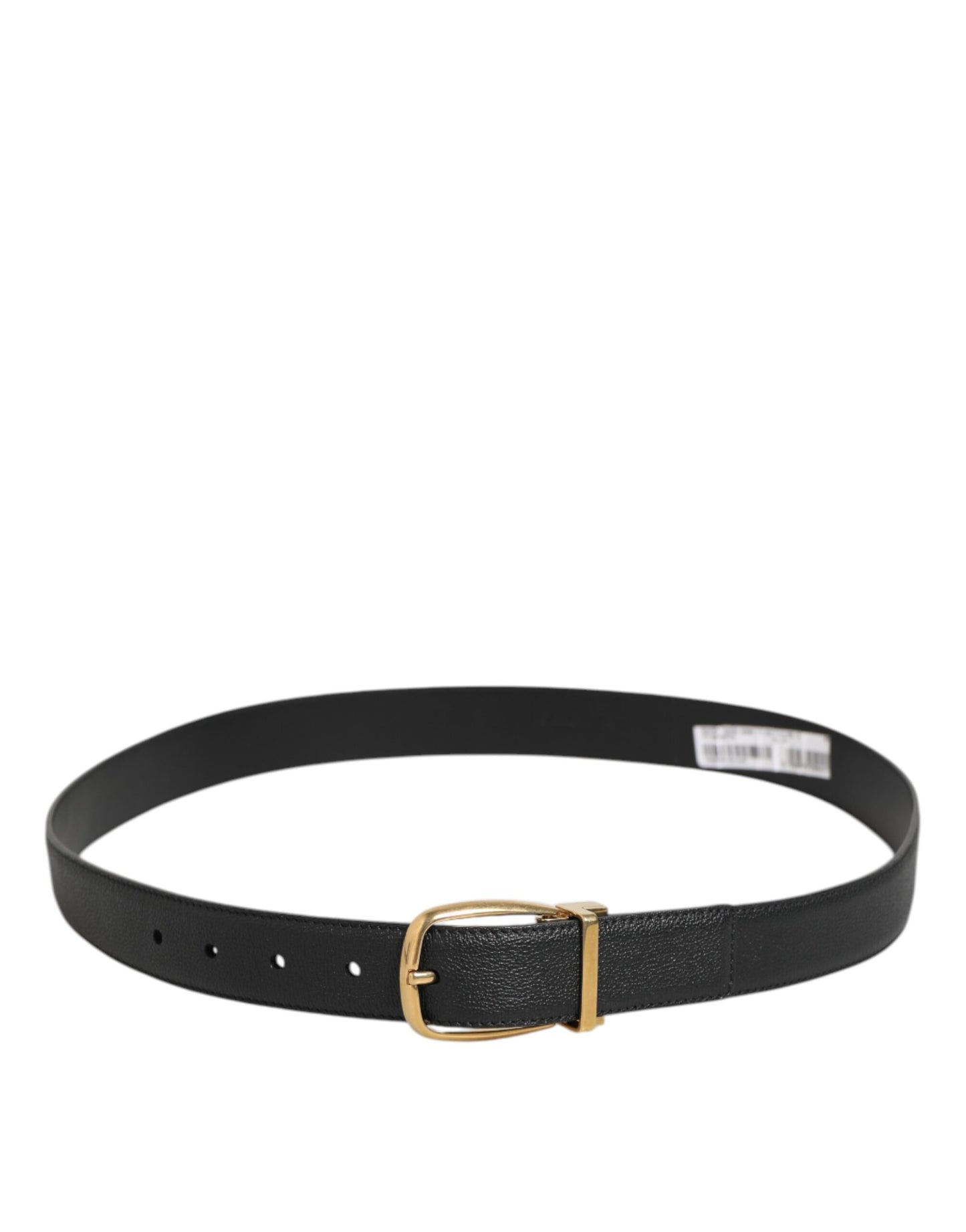 Dolce Gabbana Riem Leer Zwart Met Logo Gesp Luxe Klassiek