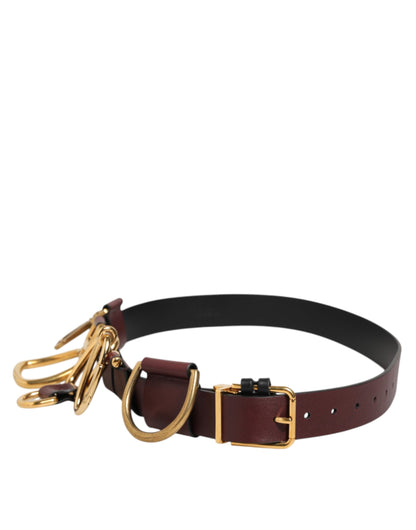 Dolce & Gabbana Riem Met Sleutelhangerclip Leer - Bruin