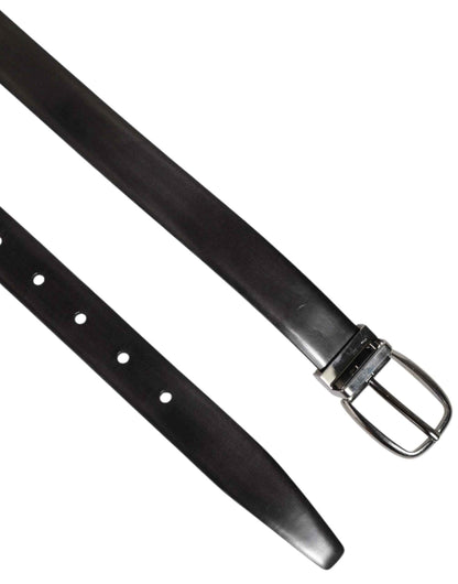 Dolce & Gabbana Lederen Riem Zilverkleurige Gesp Zwart