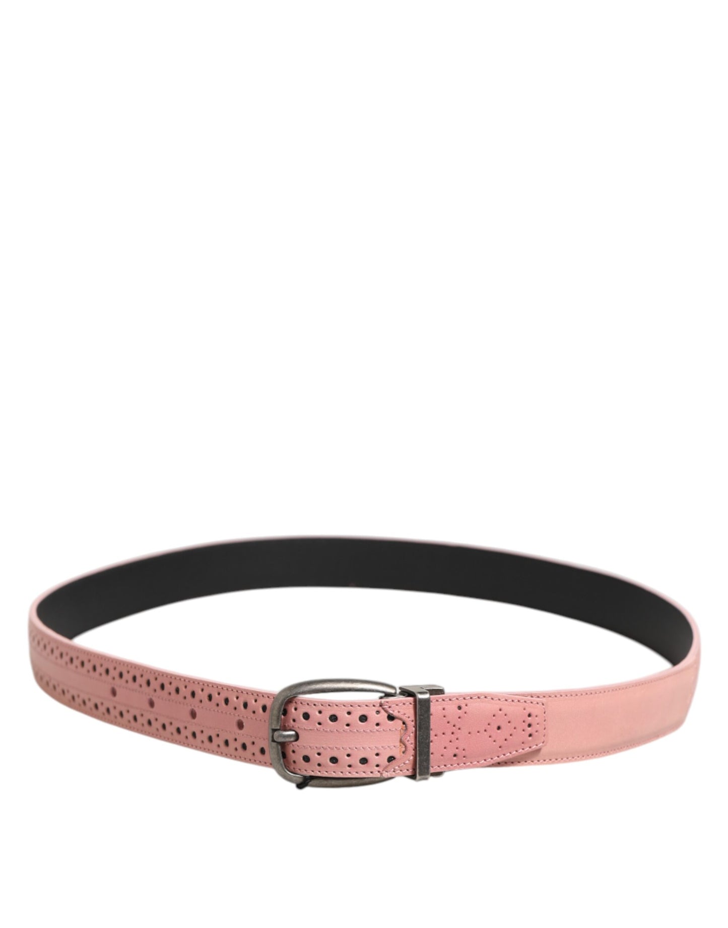 Dolce & Gabbana Buckle Belt Perforated Leer – Roze