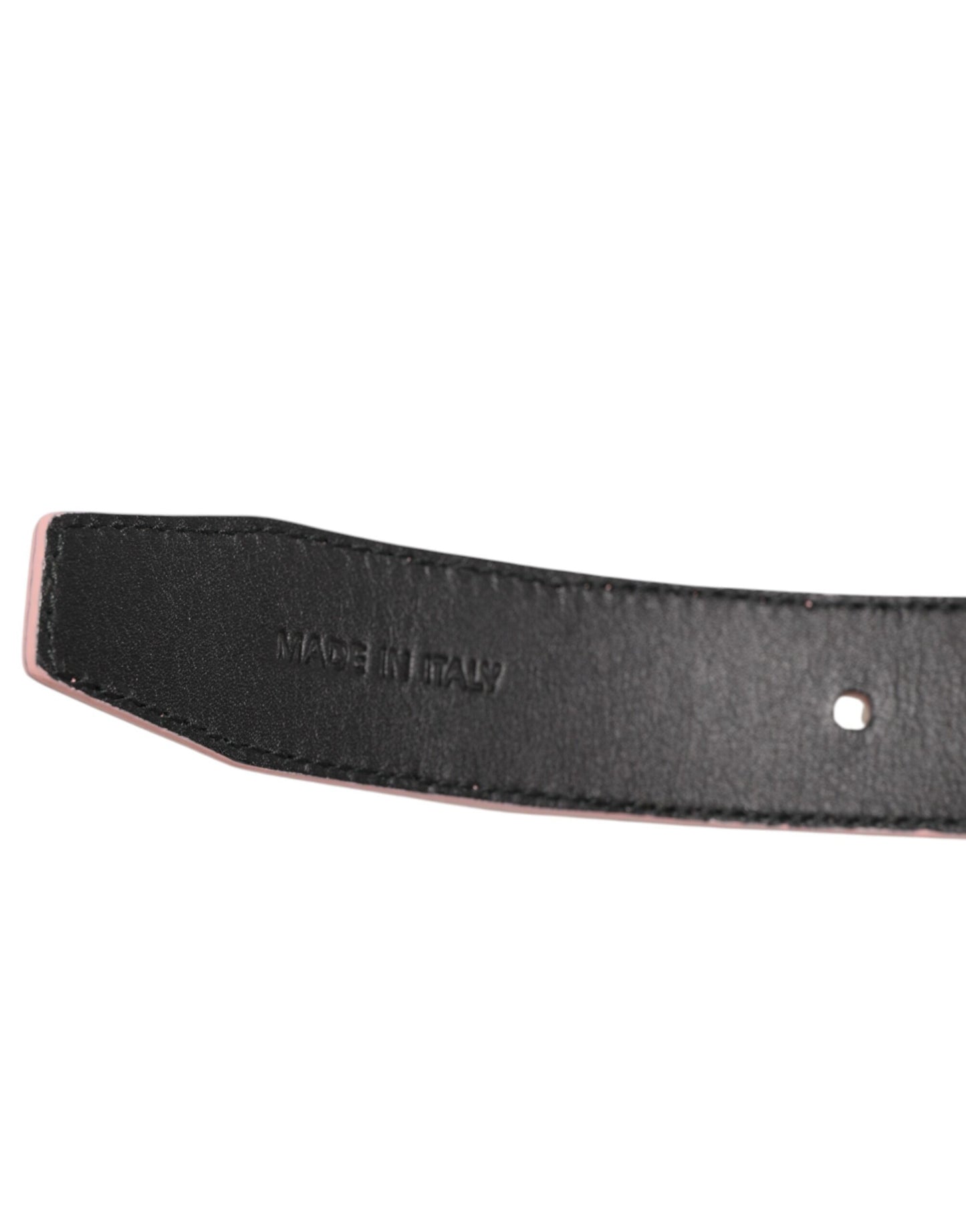 Dolce & Gabbana Buckle Belt Perforated Leer – Roze