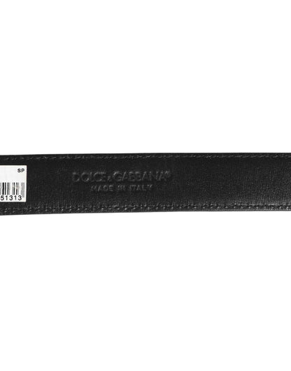 Dolce & Gabbana Brown Leather Leopard Print Metal Buckle Belt