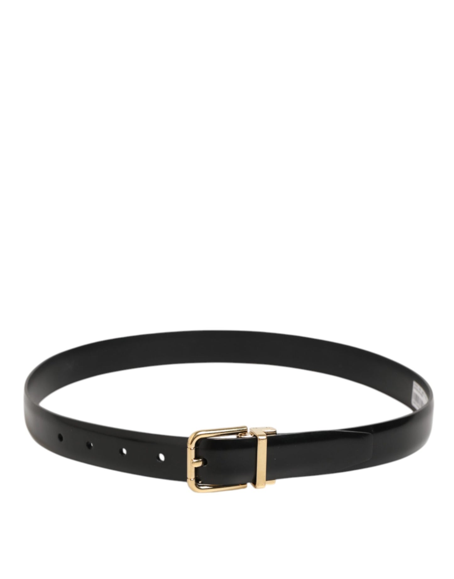 Dolce & Gabbana Zwart Klassieke Leren Gordel Goudgesp