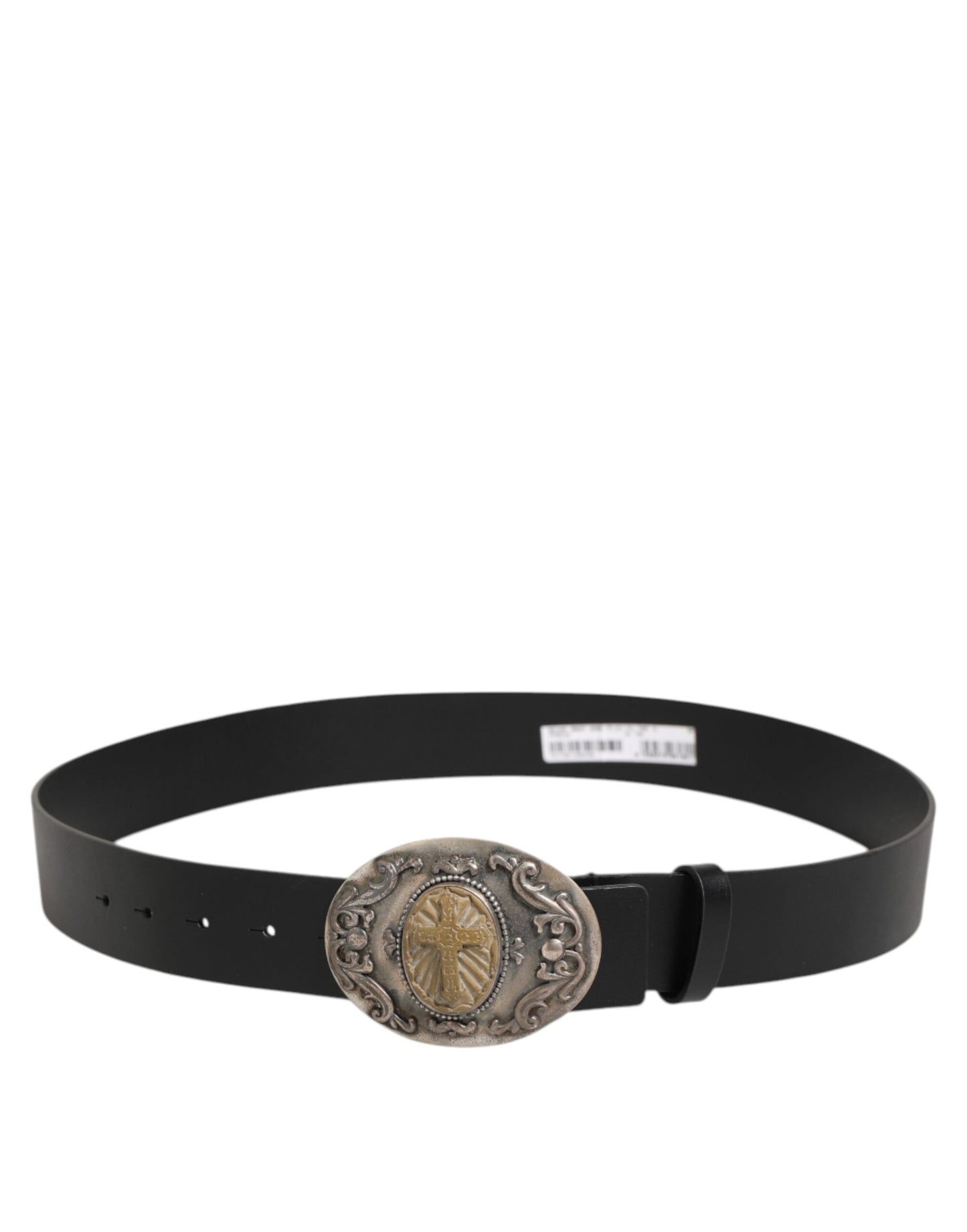 Dolce & Gabbana Ornate Metalen Gesp Leer Riem Zwart