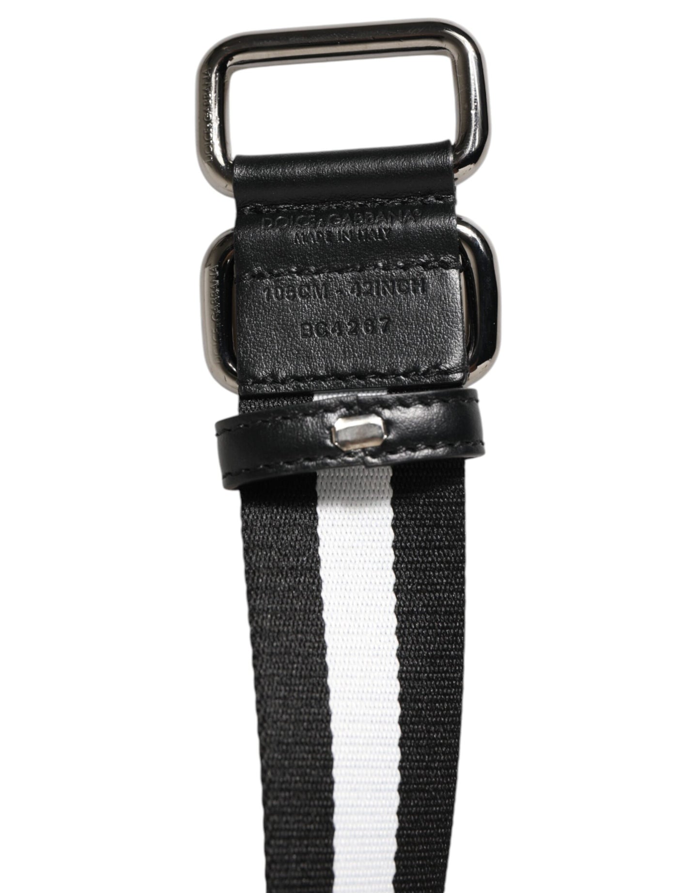 Dolce & Gabbana Werkriem Nylon Kalfleer - Zwart/Wit