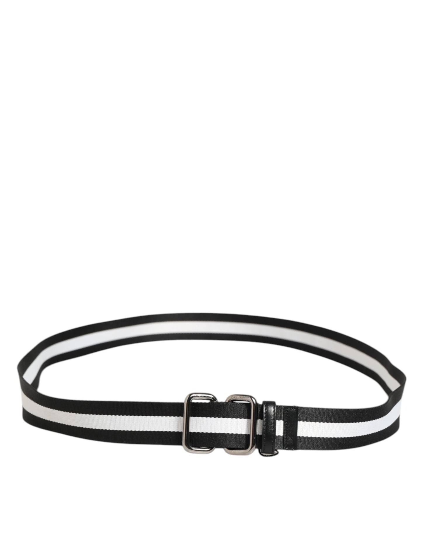 Dolce & Gabbana Riem Nylon Leer Zwart Met Metaal Gesp