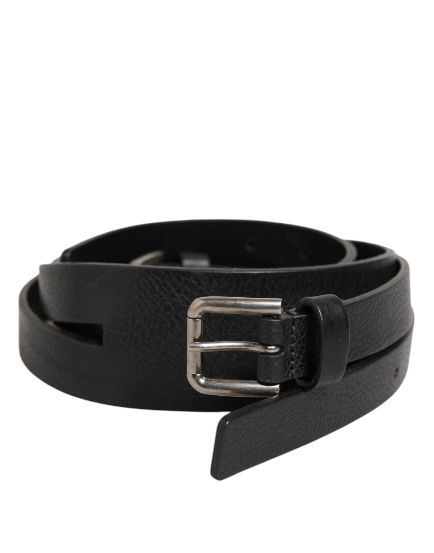 Dolce & Gabbana Riem Met Dubbele Band Leer Zwart Luxe