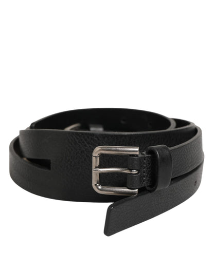 Dolce & Gabbana Riem Met Dubbele Band Leer Zwart Luxe