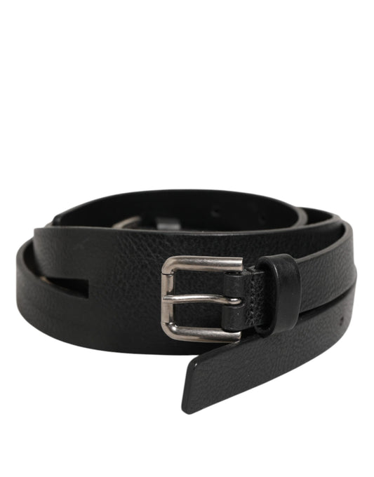 Dolce & Gabbana Riem Met Dubbele Band Leer Zwart Luxe