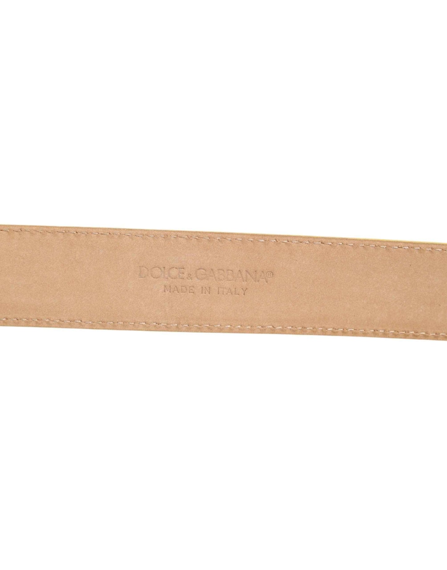 Dolce & Gabbana Light Yellow DEVOTION Heart DG Buckle Belt