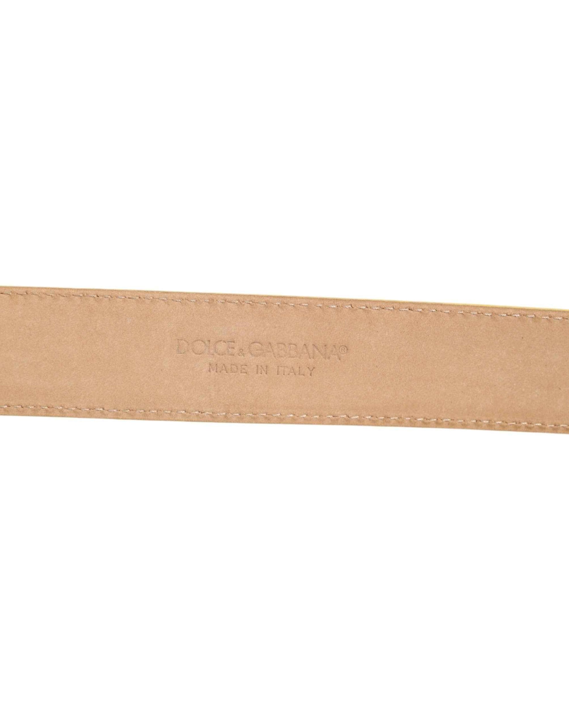 Dolce & Gabbana Light Yellow DEVOTION Heart DG Buckle Belt