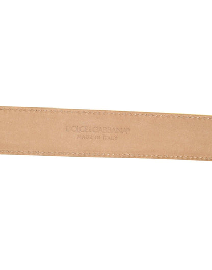 Dolce & Gabbana Light Yellow DEVOTION Heart DG Buckle Belt