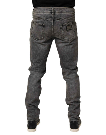 Dolce & Gabbana Gray Cotton Stretch Slim Fit Men Denim Jeans