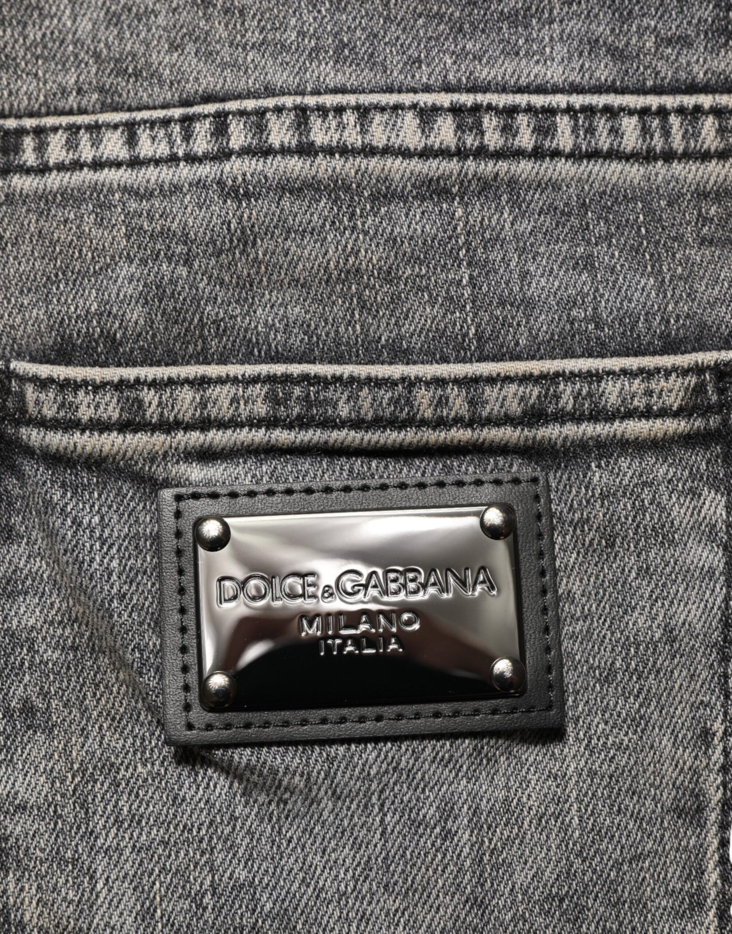 Dolce & Gabbana Slim Fit Katoen Stretch Jeans Grijs