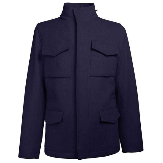 Loro Piana Luxueuze Virgin Wol Coat Blauw Made In Italy