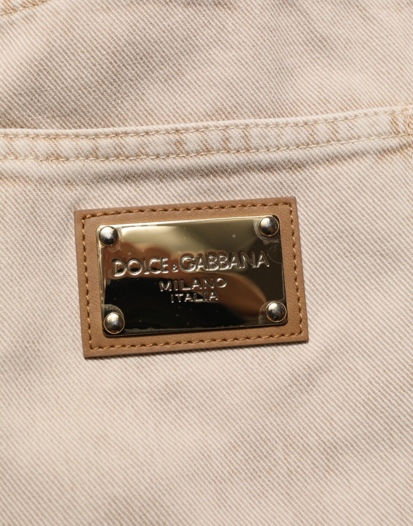 Dolce & Gabbana Rechte Katoenen Denim Jeans – Beige