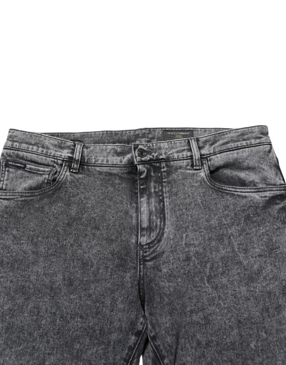 Dolce & Gabbana Premium Denim Jeans Grijs Slim Fit