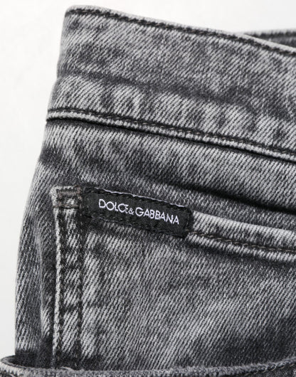 Dolce & Gabbana Premium Denim Jeans Grijs Slim Fit
