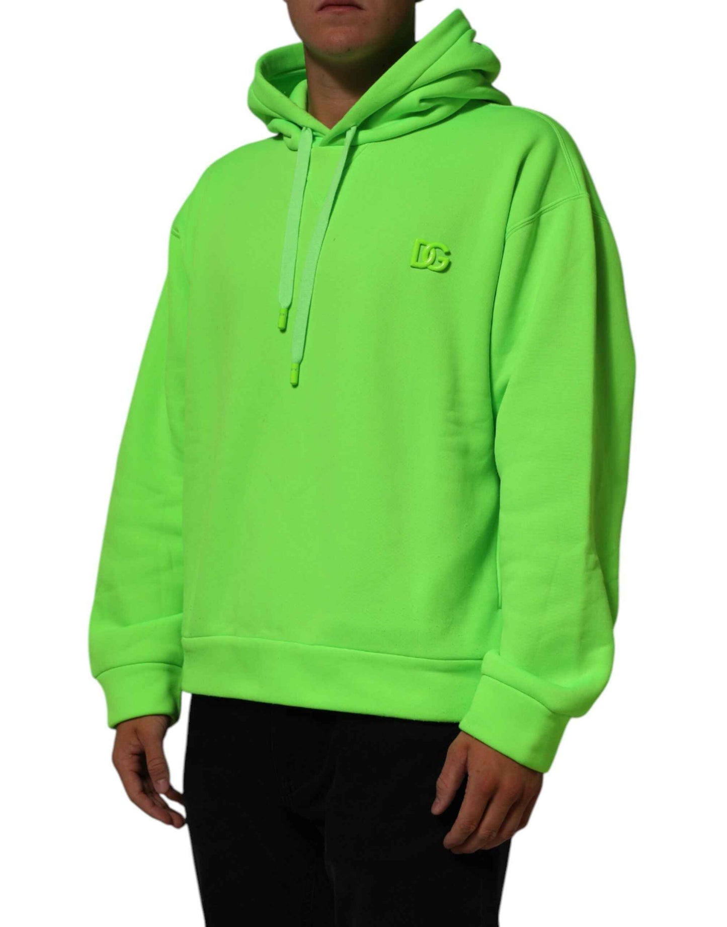 Dolce & Gabbana Green DG Logo Men Hooded Sweatshirt Sweater