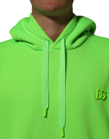 Dolce & Gabbana Green DG Logo Men Hooded Sweatshirt Sweater