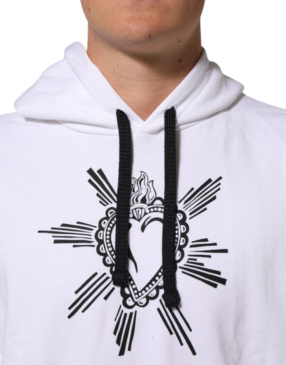 Dolce & Gabbana Hooded Sweatshirt Sacred Heart Wit Luxe