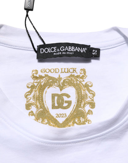 Dolce & Gabbana Goodluck 2023 Katoenen T Shirt Wit