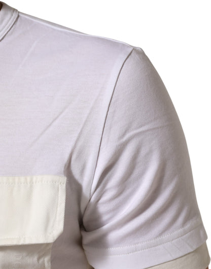 Dolce Gabbana Pocket Crew Neck Katoen T Shirt Wit Mannen